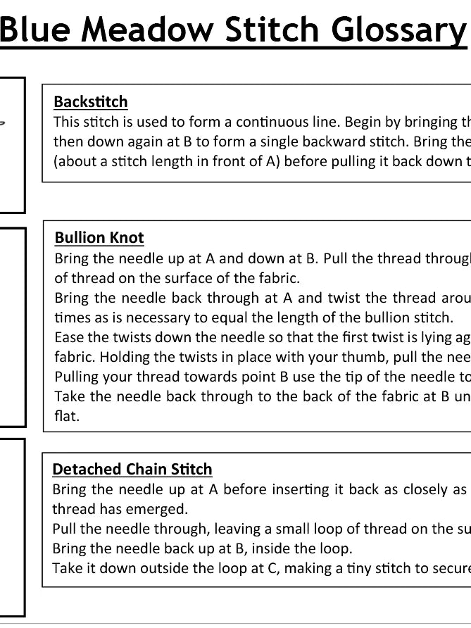 Blue Meadow Hand Embroidery Kit