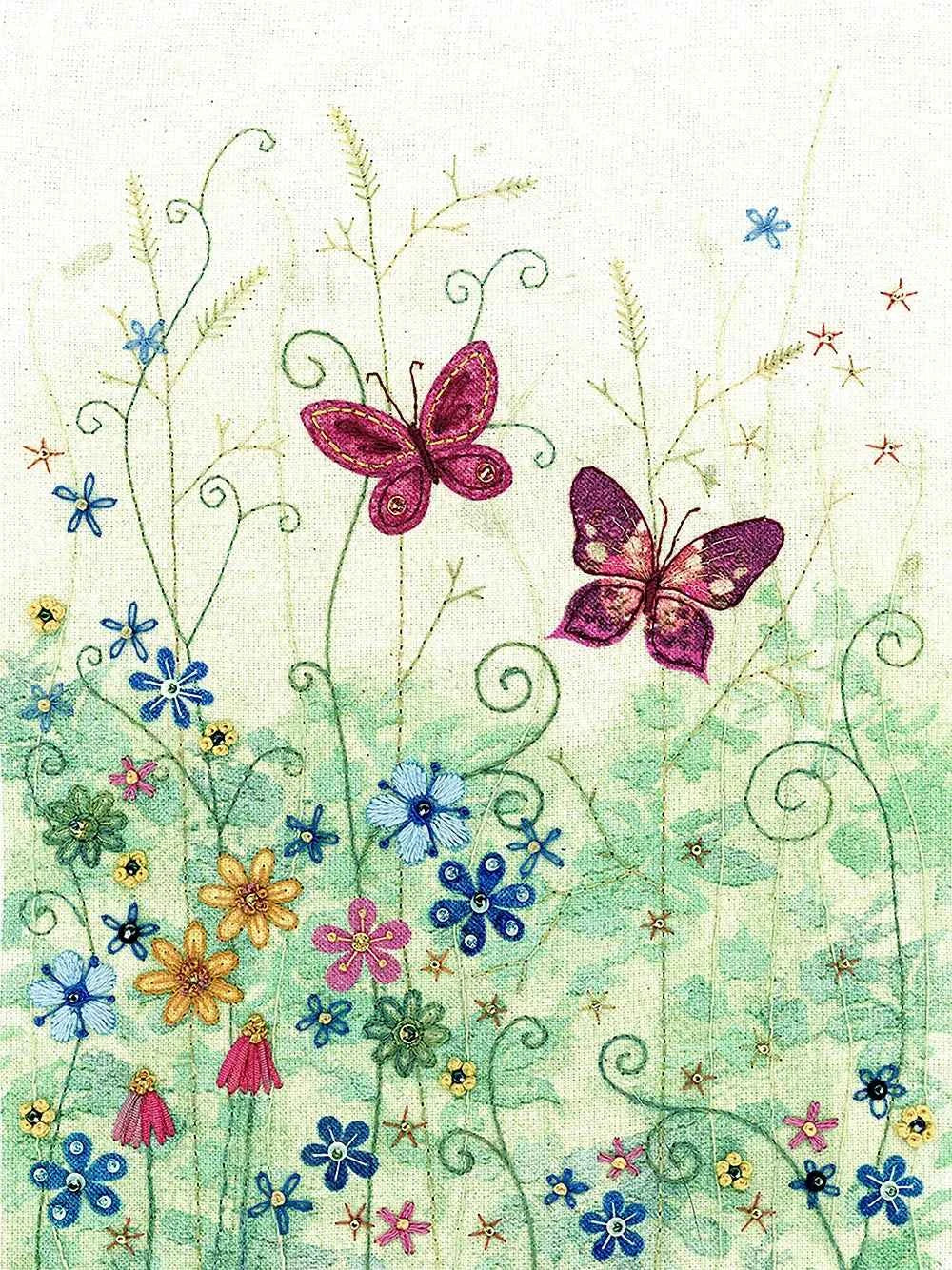 Blue Meadow Embroidery Kit