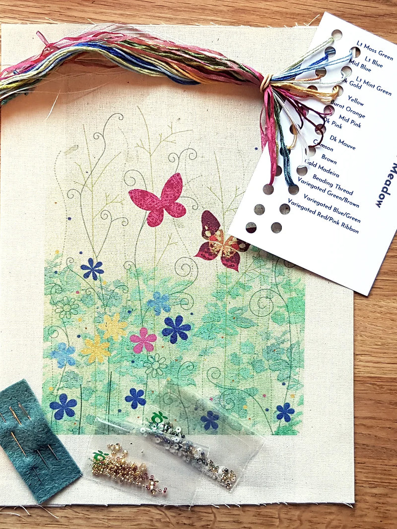 Blue Meadow Hand Embroidery Kit