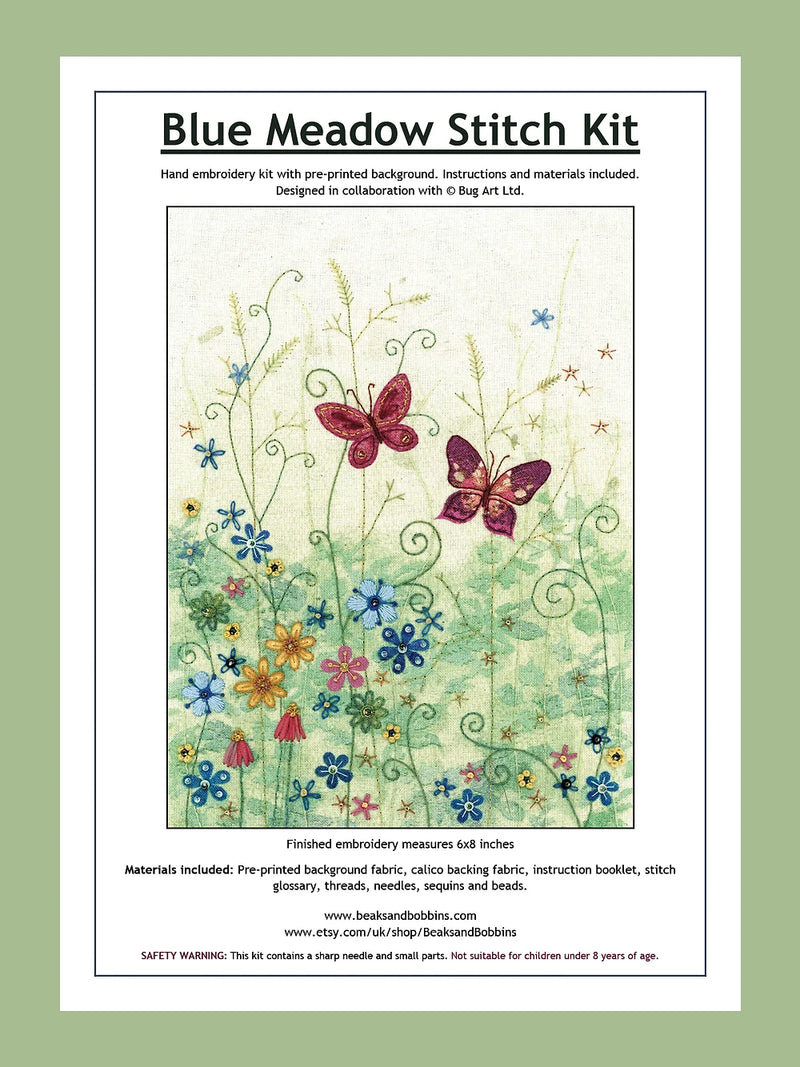 Blue Meadow Hand Embroidery Kit