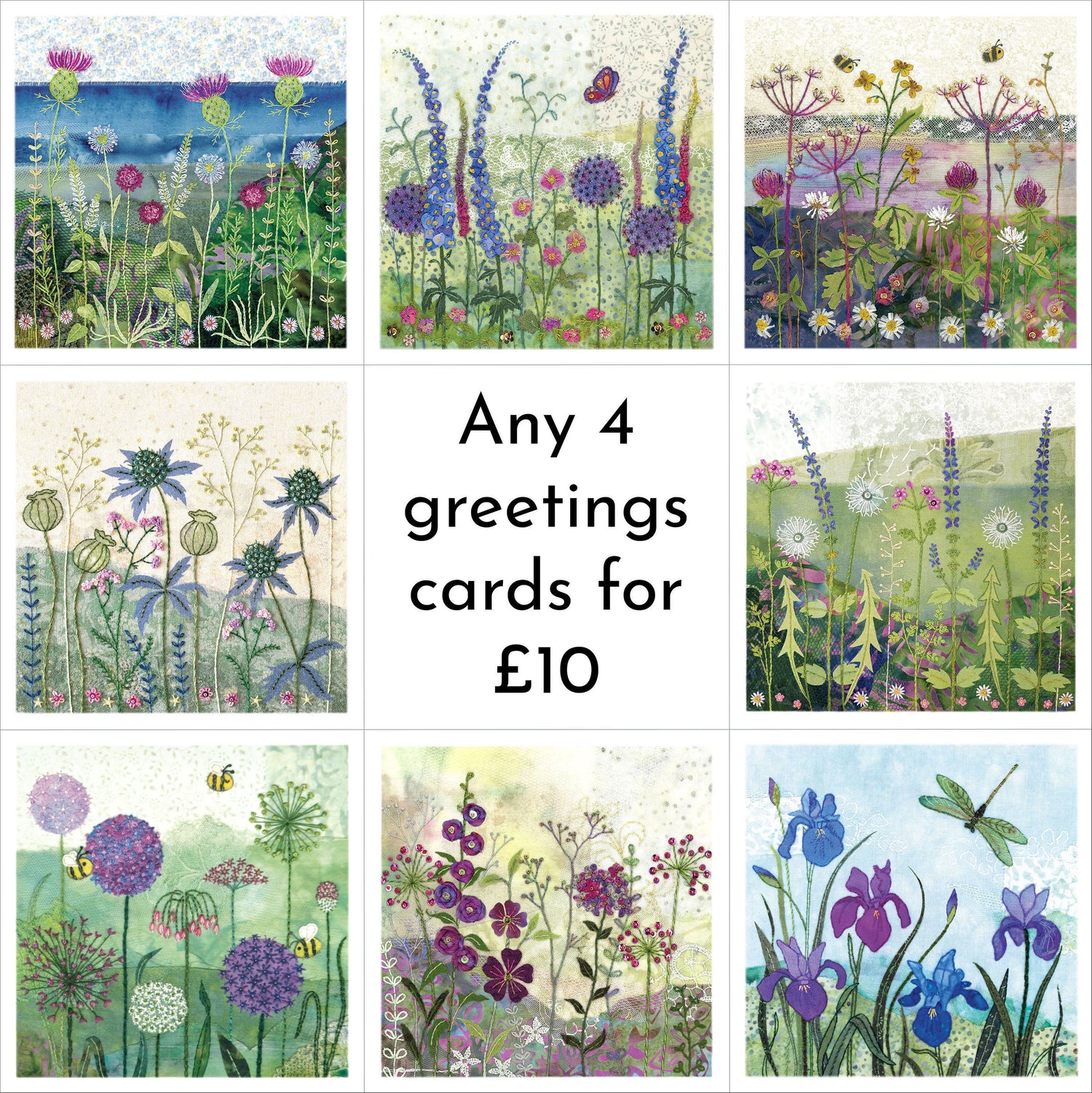 Custom Bundle Set of 4 Greeting Cards