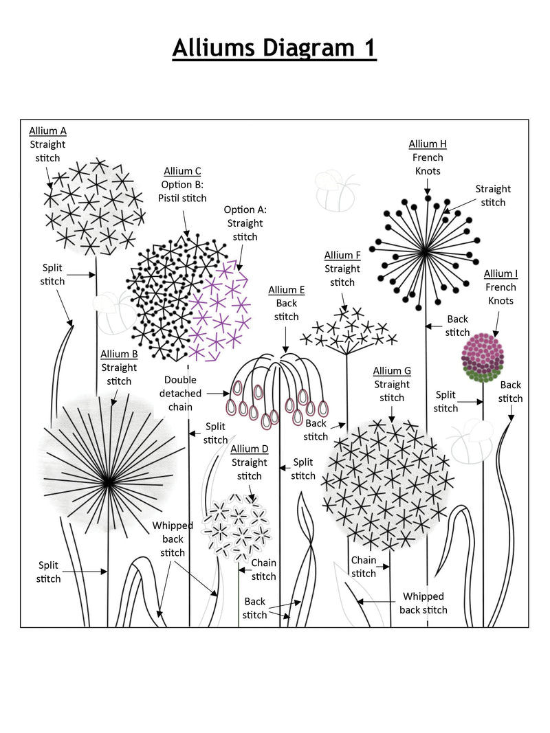 Alliums Hand Embroidery Kit