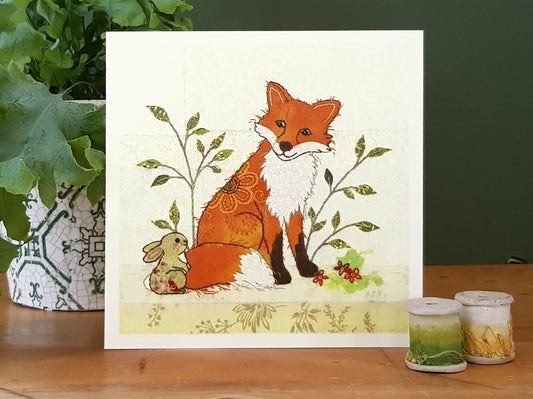 Fox and Rabbit Greetings Card