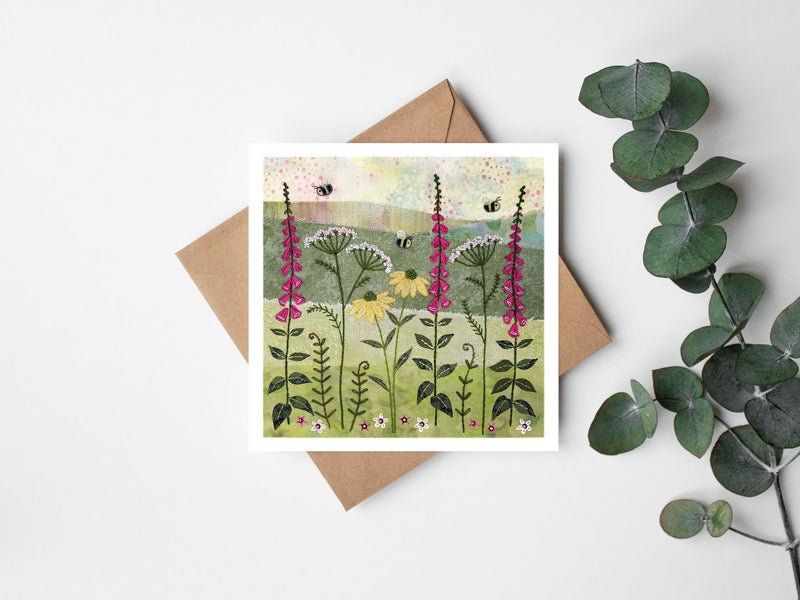 Foxgloves Greetings Card