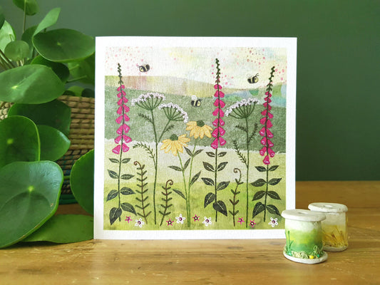 Foxgloves Greetings Card