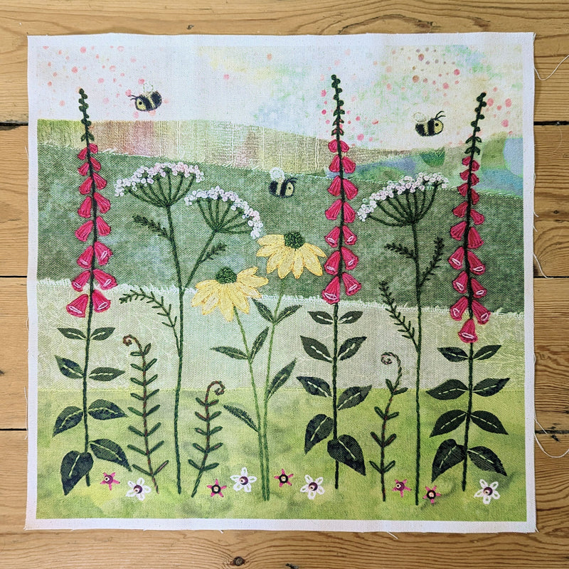 Foxgloves Fabric Panel