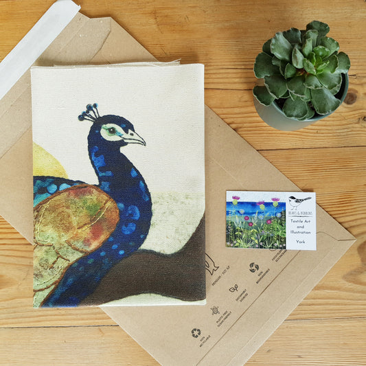 Peacock Fabric Cushion Panel