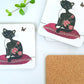 Cat and Butterfly Coaster