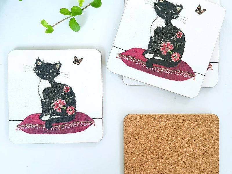 Cat and Butterfly Coaster