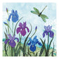 Dragonfly Irises Greeting Card