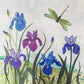 Dragonfly Irises Fabric Panel