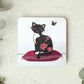 Cat and Butterfly Coaster