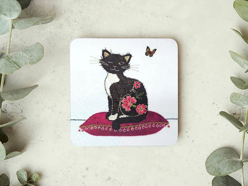 Cat and Butterfly Coaster