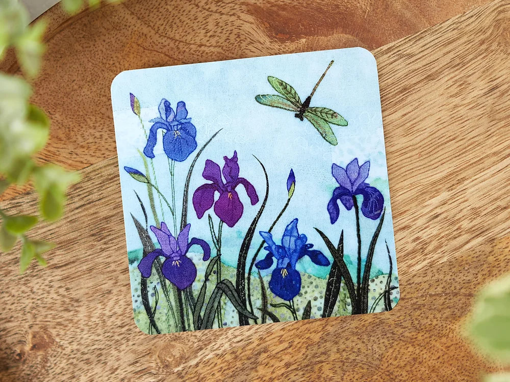 Dragonfly Irises Coaster