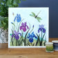 Dragonfly Irises Greeting Card