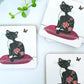 Cat and Butterfly Coaster