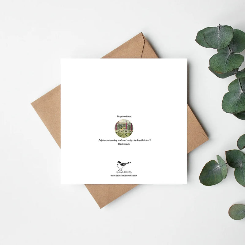 Foxglove Bees Greetings Card