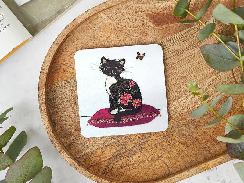 Cat and Butterfly Coaster