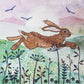 Hare Meadow Fabric Panel