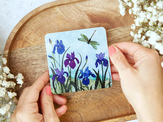 Dragonfly Irises Coaster